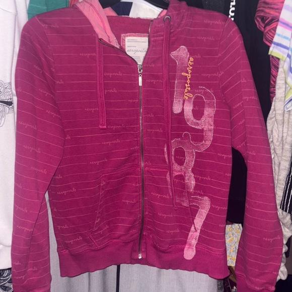 Aeropostale Berry Hoodie with Graphic Design - Picture 1 of 1